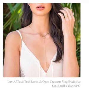 Luv AJ Ring and Necklace Set